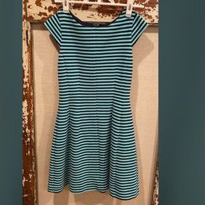 Lily Pulitizer, Teal and Navy Blue Striped Dress, Size XS